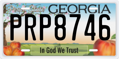 GA license plate PRP8746