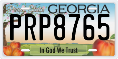 GA license plate PRP8765