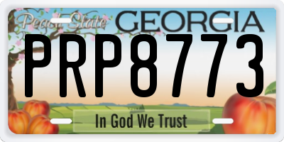 GA license plate PRP8773