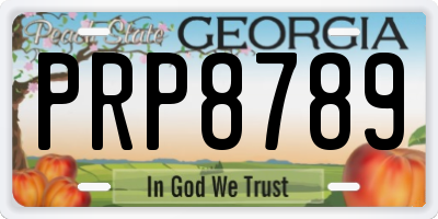 GA license plate PRP8789