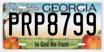 GA license plate PRP8799