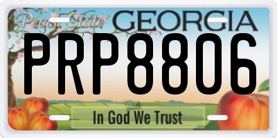 GA license plate PRP8806