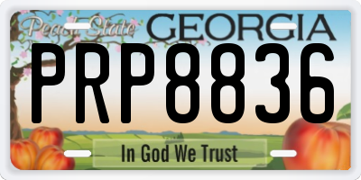 GA license plate PRP8836
