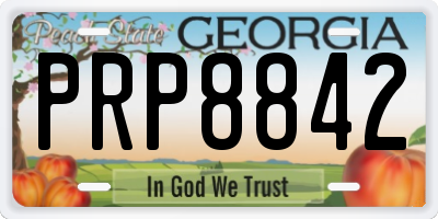 GA license plate PRP8842