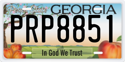 GA license plate PRP8851