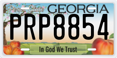 GA license plate PRP8854