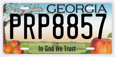 GA license plate PRP8857