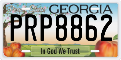 GA license plate PRP8862