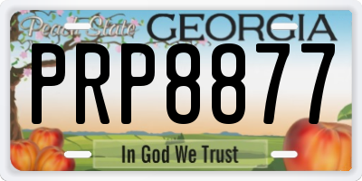 GA license plate PRP8877