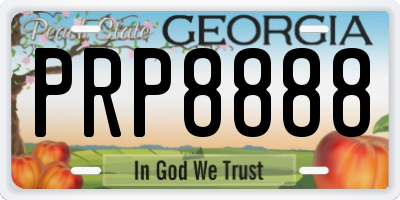 GA license plate PRP8888