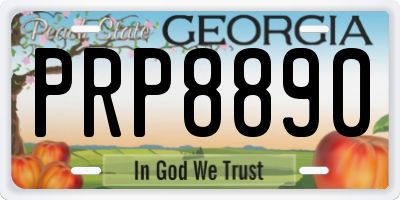 GA license plate PRP8890