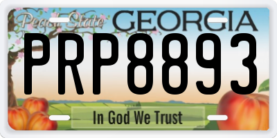 GA license plate PRP8893