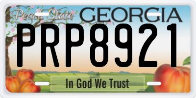 GA license plate PRP8921