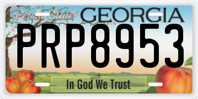 GA license plate PRP8953