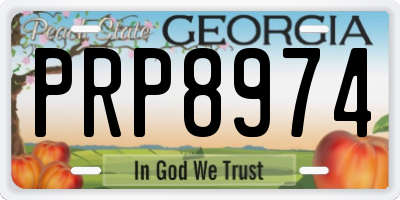 GA license plate PRP8974