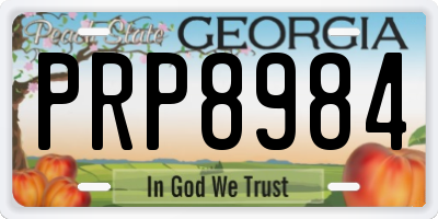 GA license plate PRP8984