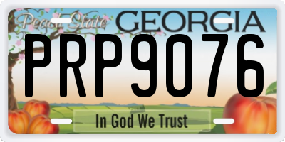GA license plate PRP9076