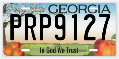 GA license plate PRP9127