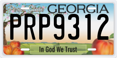 GA license plate PRP9312