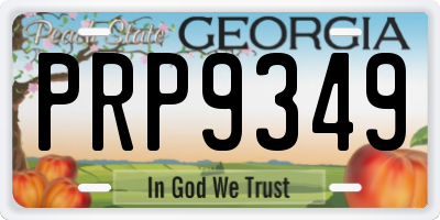 GA license plate PRP9349