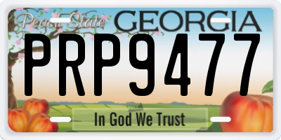 GA license plate PRP9477