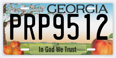 GA license plate PRP9512