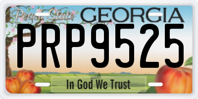 GA license plate PRP9525
