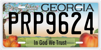 GA license plate PRP9624