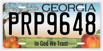 GA license plate PRP9648
