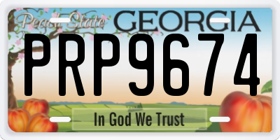 GA license plate PRP9674