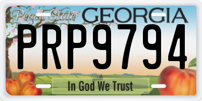 GA license plate PRP9794