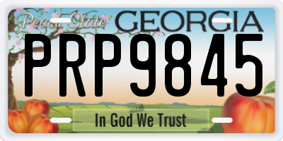GA license plate PRP9845