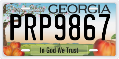 GA license plate PRP9867