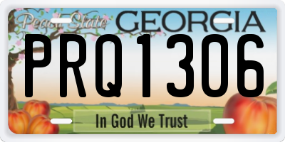GA license plate PRQ1306