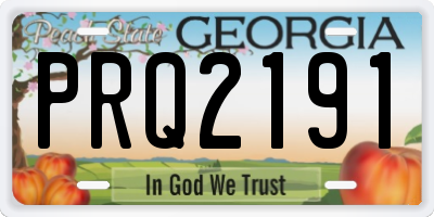 GA license plate PRQ2191