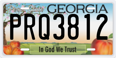 GA license plate PRQ3812