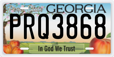 GA license plate PRQ3868