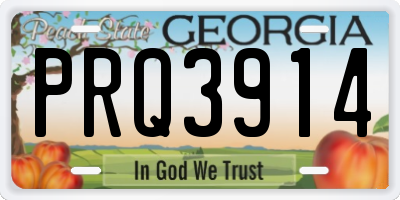 GA license plate PRQ3914