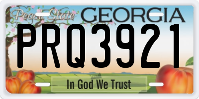 GA license plate PRQ3921