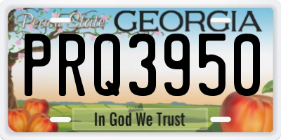 GA license plate PRQ3950