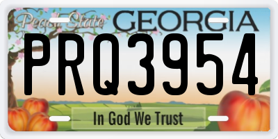 GA license plate PRQ3954