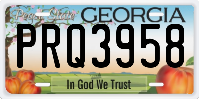 GA license plate PRQ3958