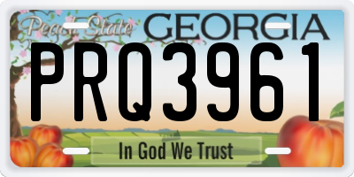 GA license plate PRQ3961