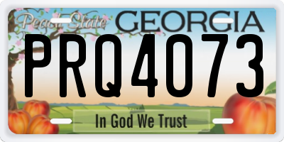 GA license plate PRQ4073