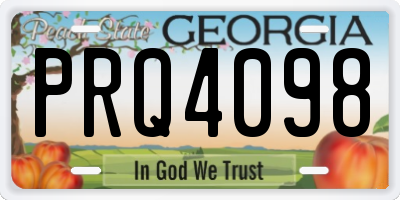 GA license plate PRQ4098