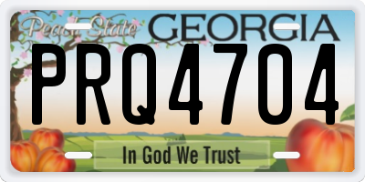 GA license plate PRQ4704