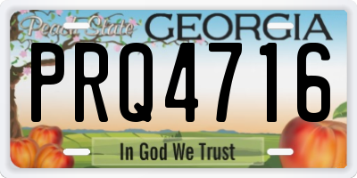 GA license plate PRQ4716