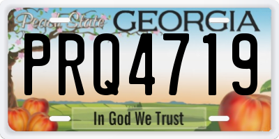 GA license plate PRQ4719