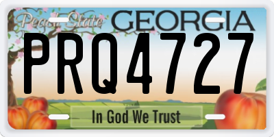 GA license plate PRQ4727