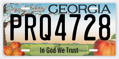 GA license plate PRQ4728